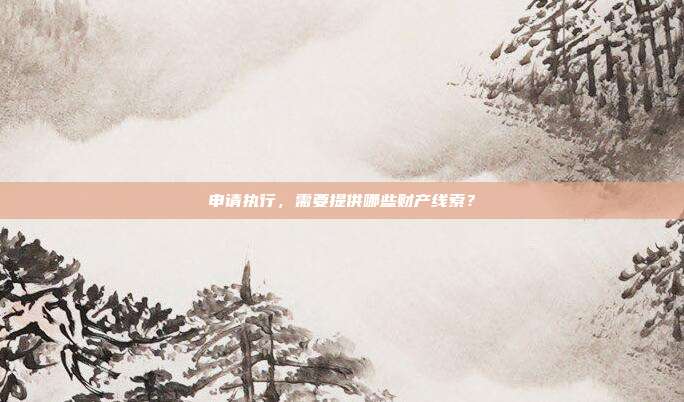 申請(qǐng)執(zhí)行,需要提供哪些財(cái)產(chǎn)線索?